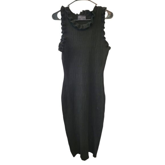 Modern Citizen Dresses & Skirts - Modern Citizen Madelyn Ruffle Trim Midi Dress in Black Size Medium